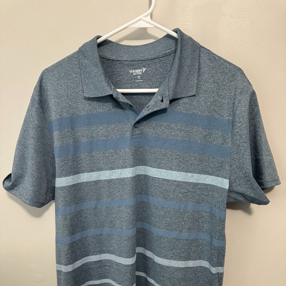 Old Navy Blue Striped Polo Shirt